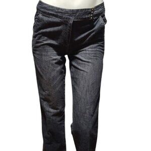 Peter Nygard Vintage Women's Jeans Size 4 Sewn Stripes on Each Side Latch Button